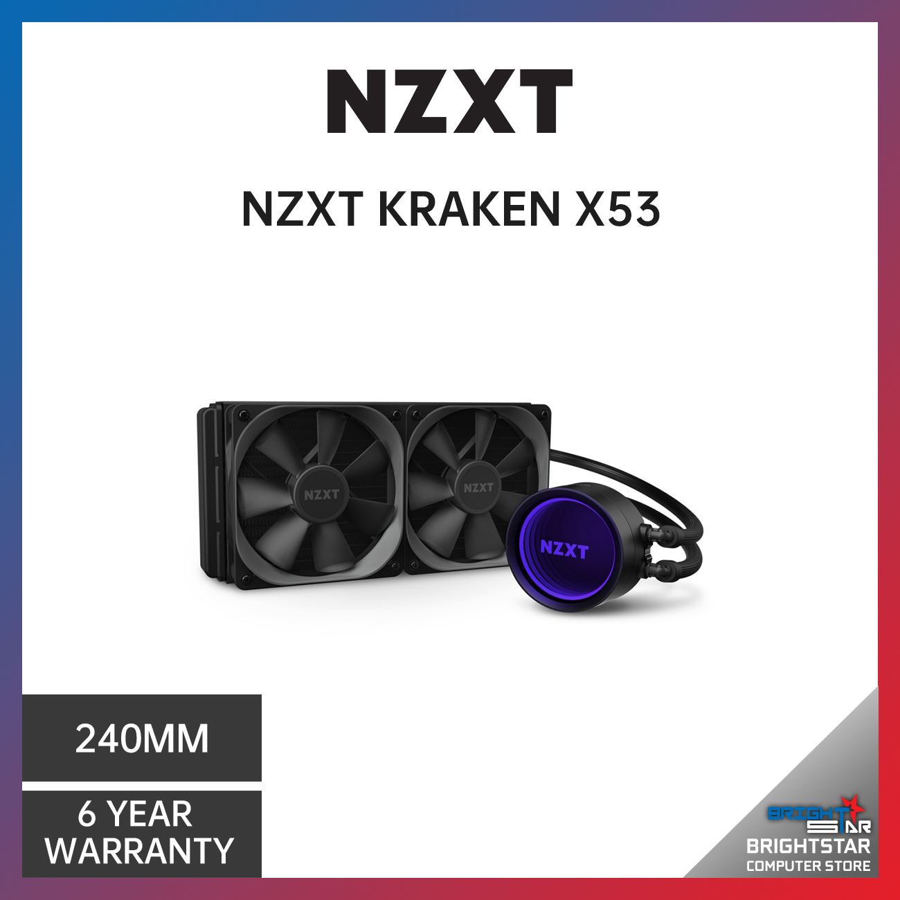 NZXT Kraken X53 240MM AIO Liquid Cooler Rotating Infinity Mirror