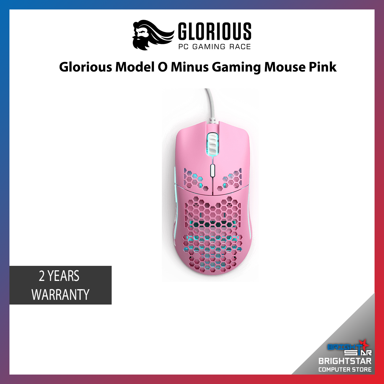 Glorious Gaming Mouse Model O Minus Pink Brightstar Computer