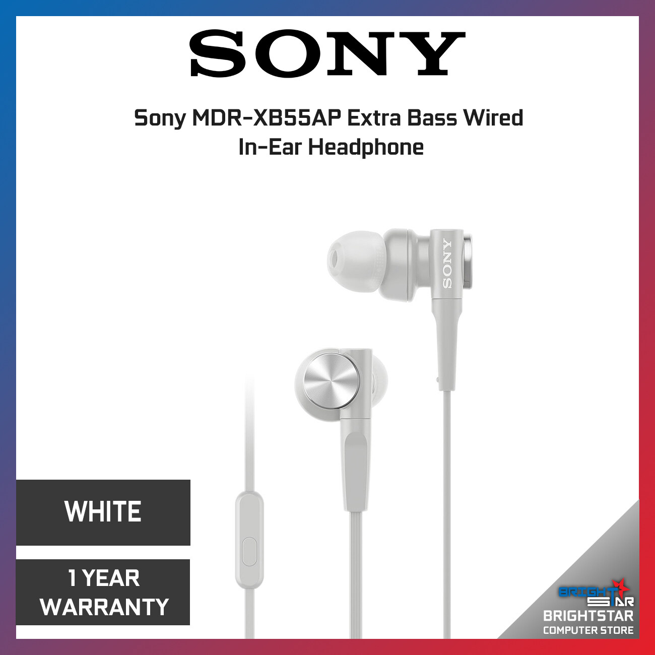 SONY MDR-XB55AP WHITE