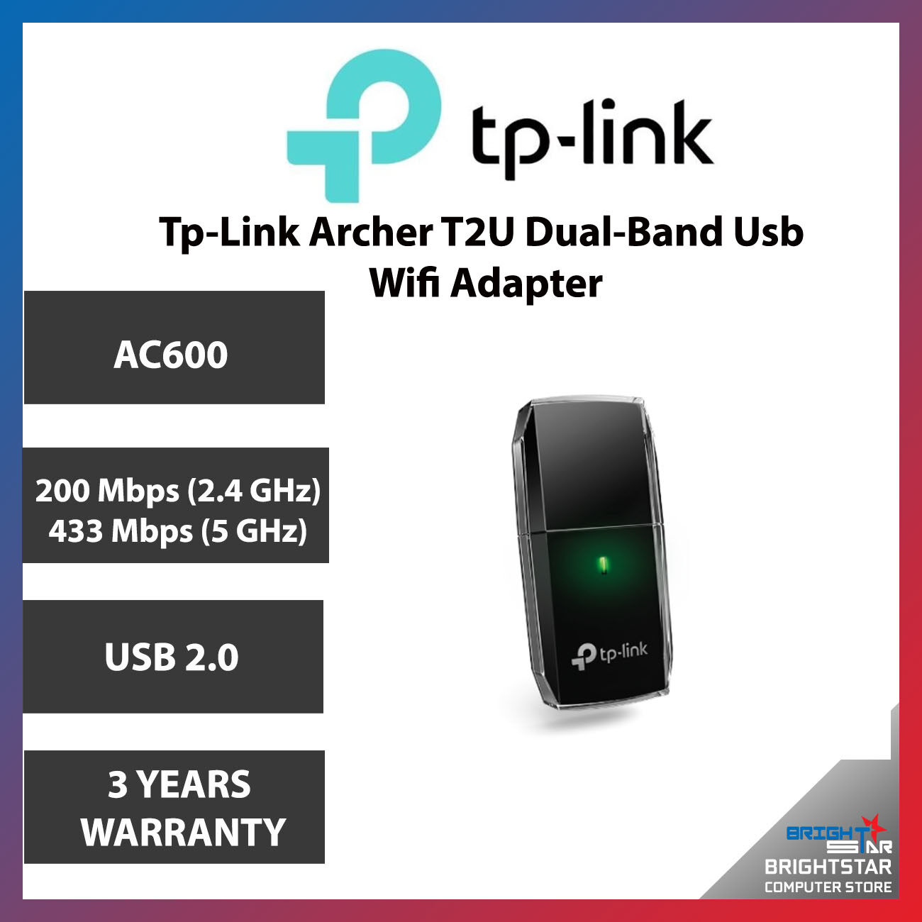TP-Link Archer T2U Dual Band USB Wifi Adapter ⋆ Brightstar Computer